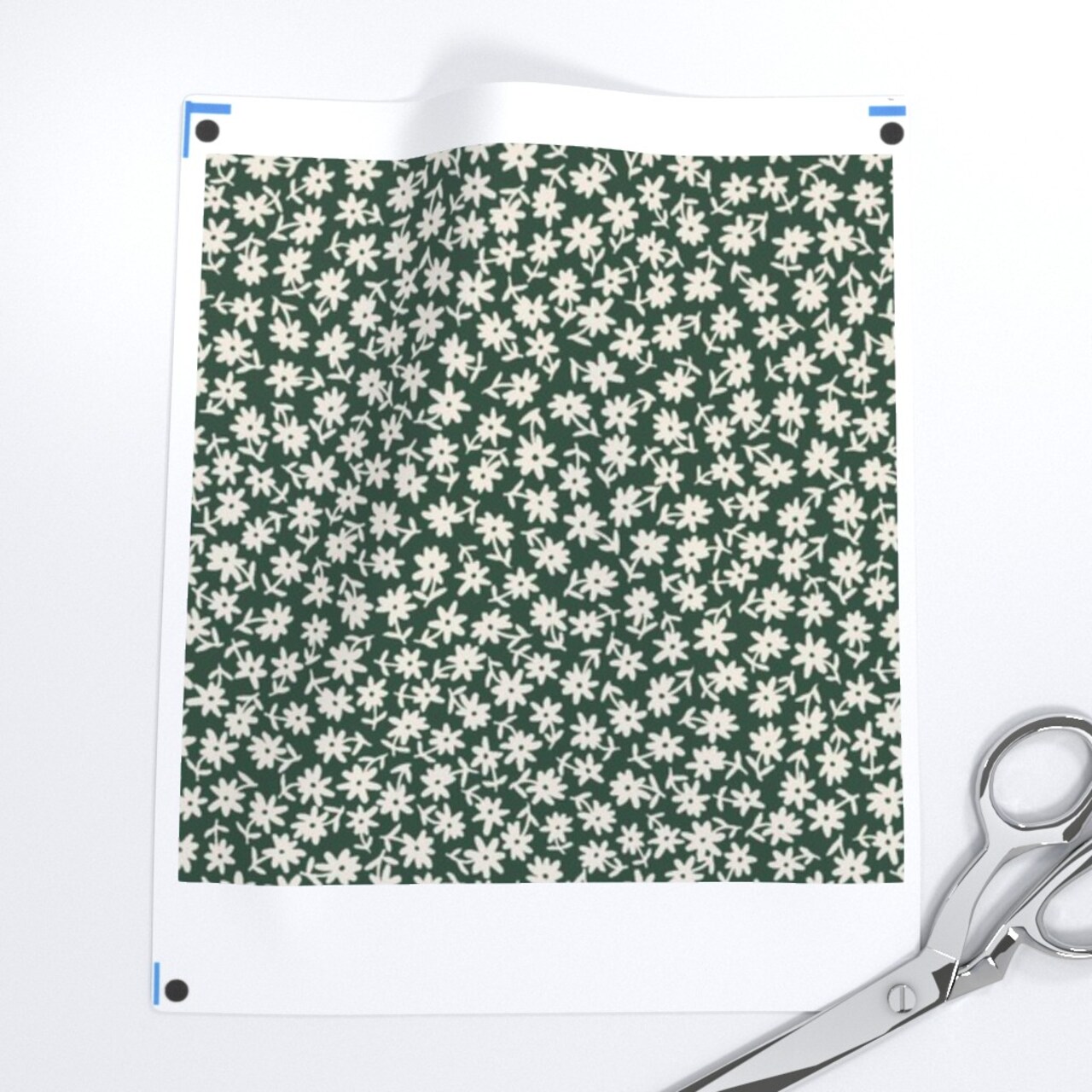 Cottagecore Small Flowers Garden Farmhouse Rustic Prairie Cottage Floral Small Flowers Feminine Floral Girls Room Nursery Green Quilting Custom Printed Fabric by Spoonflower Various Fabrics by the Yard or Fat Quarter